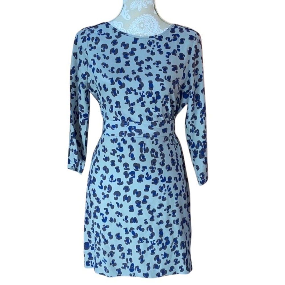 Grey/Blue Leopard print dress